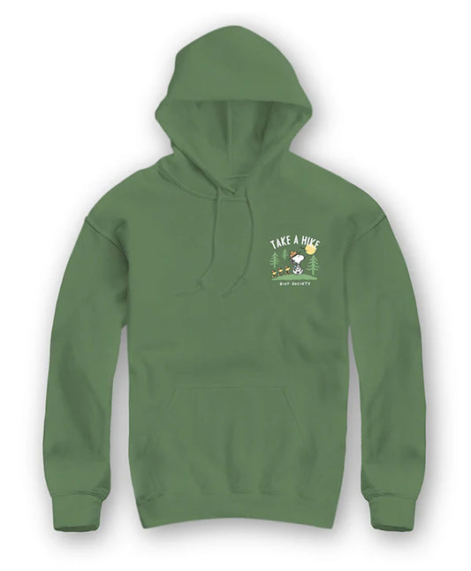 iot Society Peanuts Snoopy Take a Hike Hoodie – Green Fleece Pullover