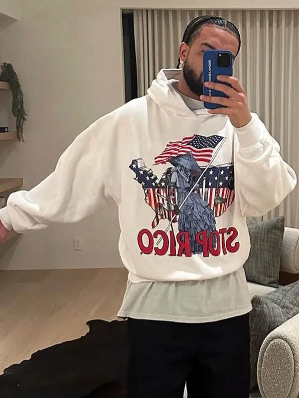 Drake Stop Rico White &amp; Black Hoodie