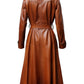 Women Brownish Tan Leather Coat - Women Brown Leather Coat