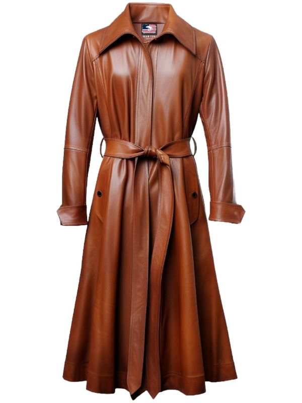 Women’s Tan Brown Leather Coat – Stylish and Sophisticated
