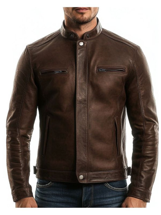 Adam Leather Brown Jacket - Men Leather Jacket Brown