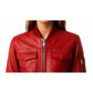 Freya Leather Red Jacket - Women Leather Jacket Red