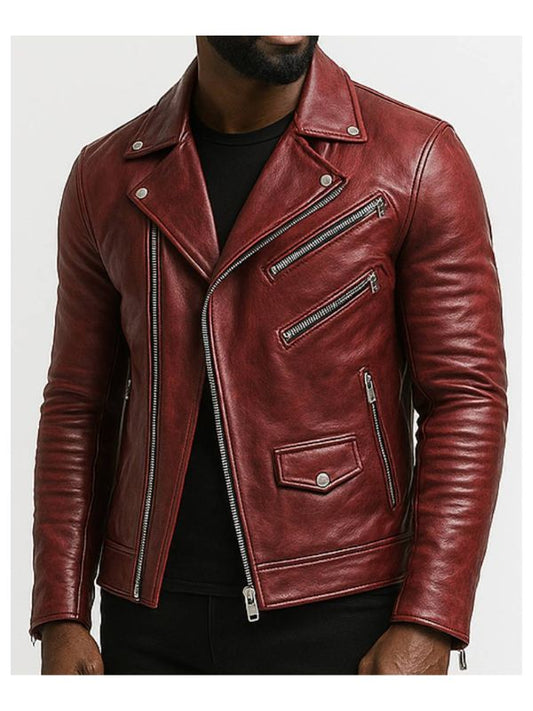 Roman Red Leather Jacket – Men’s Red Leather Jacket