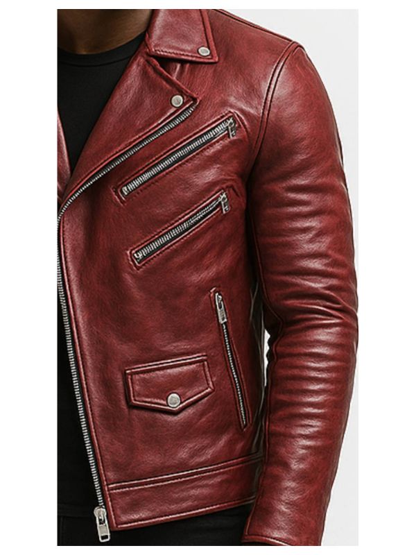 Roman Red Leather Jacket – Men’s Red Leather Jacket