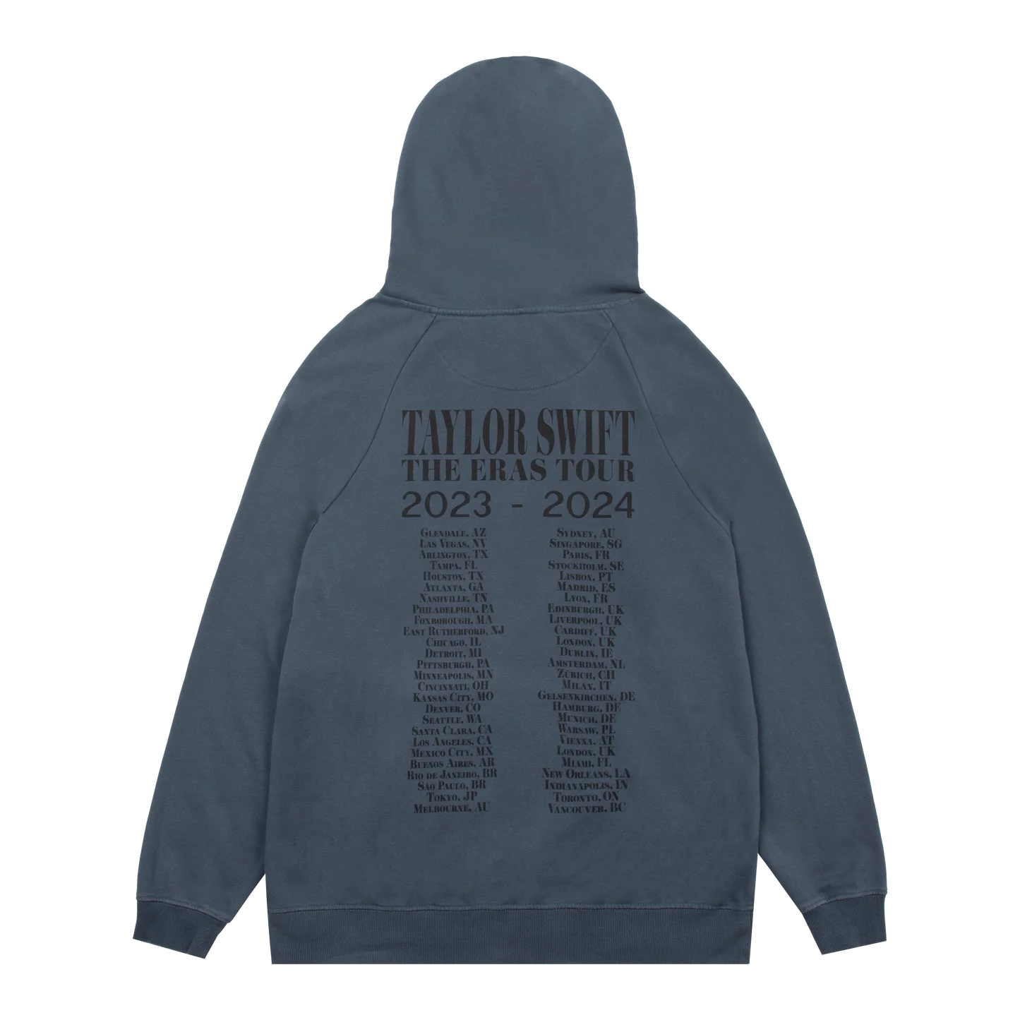 Taylor Swift "The Eras International Tour" Washed Blue Hoodie – Recreated Edition