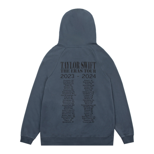 Taylor Swift "The Eras International Tour" Washed Blue Hoodie – Recreated Edition