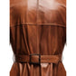 Men Vintage Brown Leather Coat- Long Leather Coat