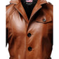Men Vintage Tan Brown Leather Coat - Leather Long Coat