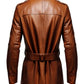 Men Vintage Tan Brown Leather Coat - Leather Long Coat