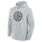 Pittsburgh Steelers FELT Gray Pullover Hoodie (Recreated)