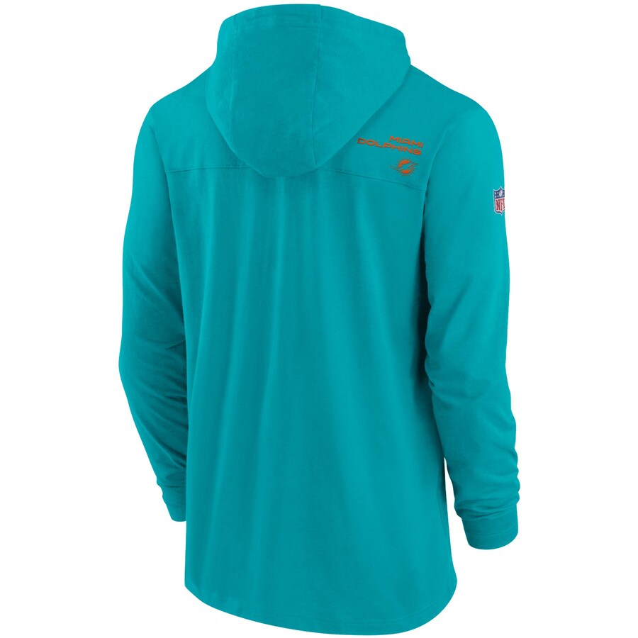 Miami Dolphins Sideline Hoodie Performance Long Sleeve T-Shirt