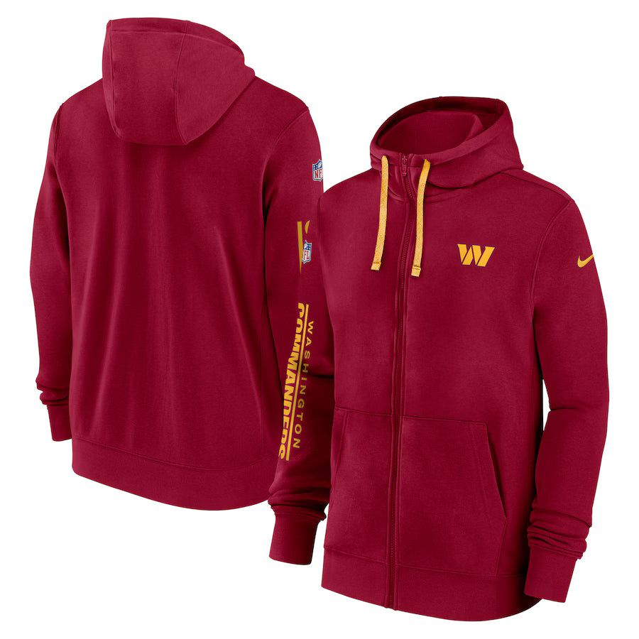 Washington Commanders Black &amp; Gray Zip-Up Hoodie