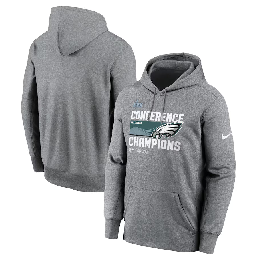 Philadelphia Eagles NFC Champions Hoodie – Locker Room Trophy Pullover (Grey)