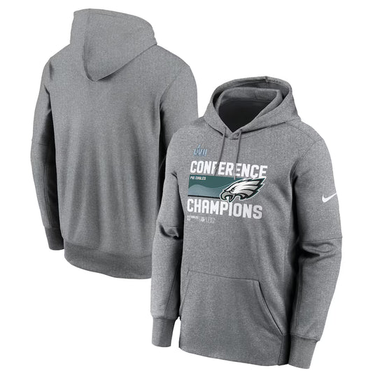 Philadelphia Eagles NFC Champions Hoodie – Locker Room Trophy Pullover (Grey)