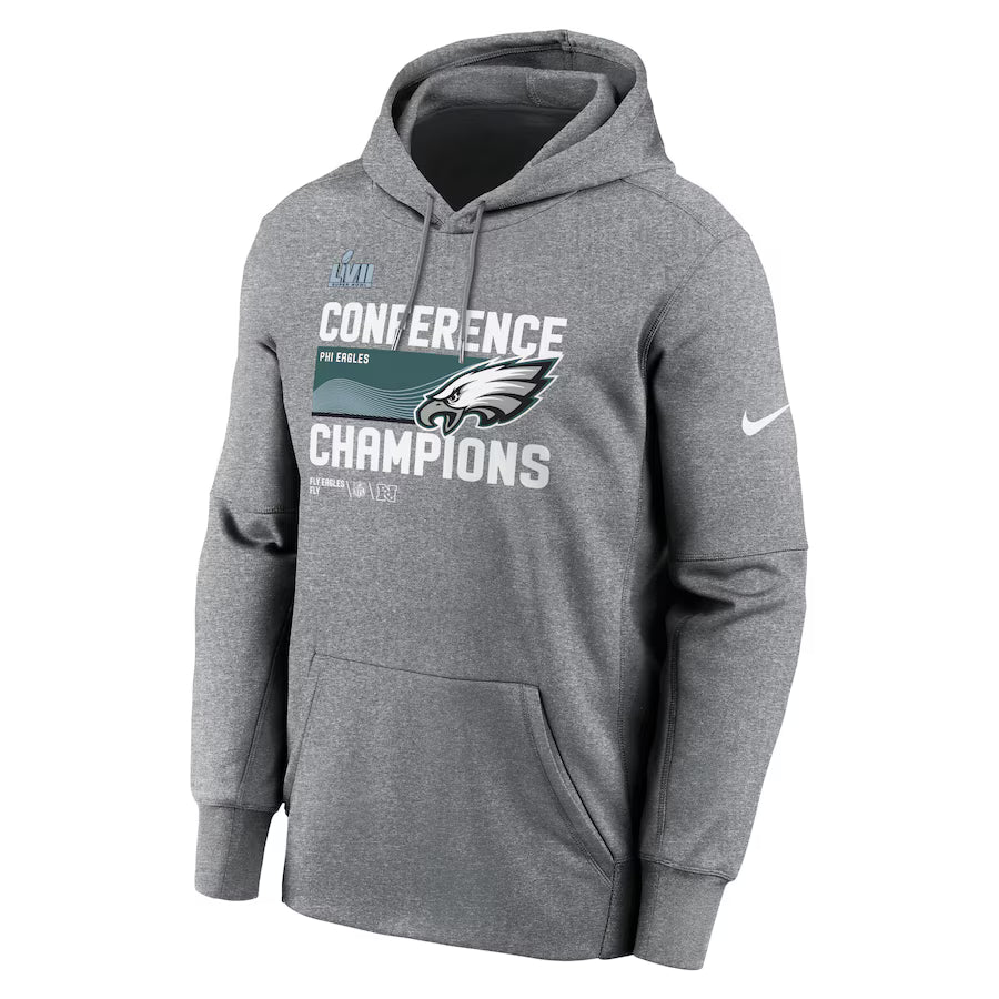 Philadelphia Eagles NFC Champions Hoodie – Locker Room Trophy Pullover (Grey)