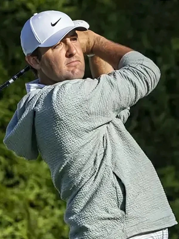 Scottie Scheffler Nike Golf Hoodie – Grey and White Pullover