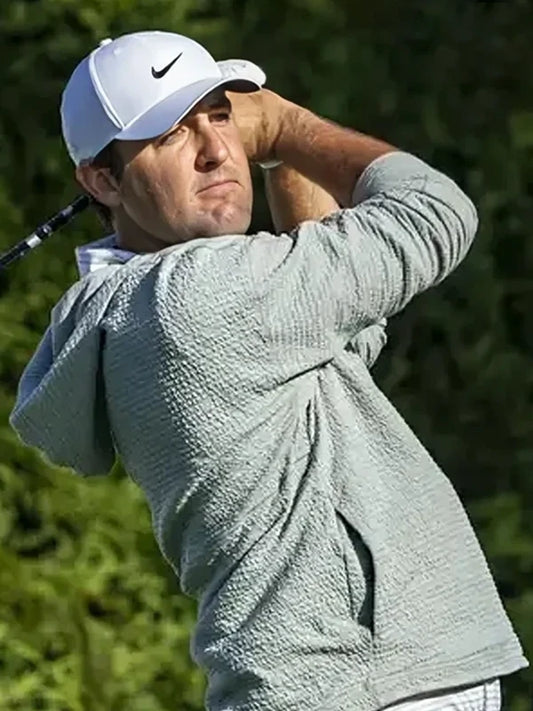 Scottie Scheffler Nike Golf Hoodie – Grey and White Pullover