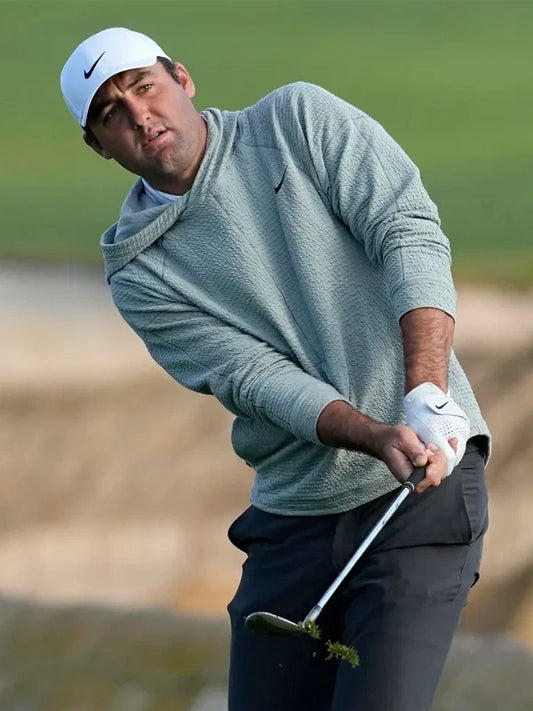 Scottie Scheffler Nike Golf Hoodie – Grey and White Pullover
