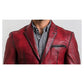 Theo Red Leather Blazer - Leather Blazer for Men Red