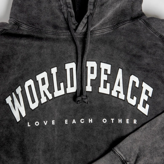 Vintage World Peace Grey Hoodie – Recreated Edition